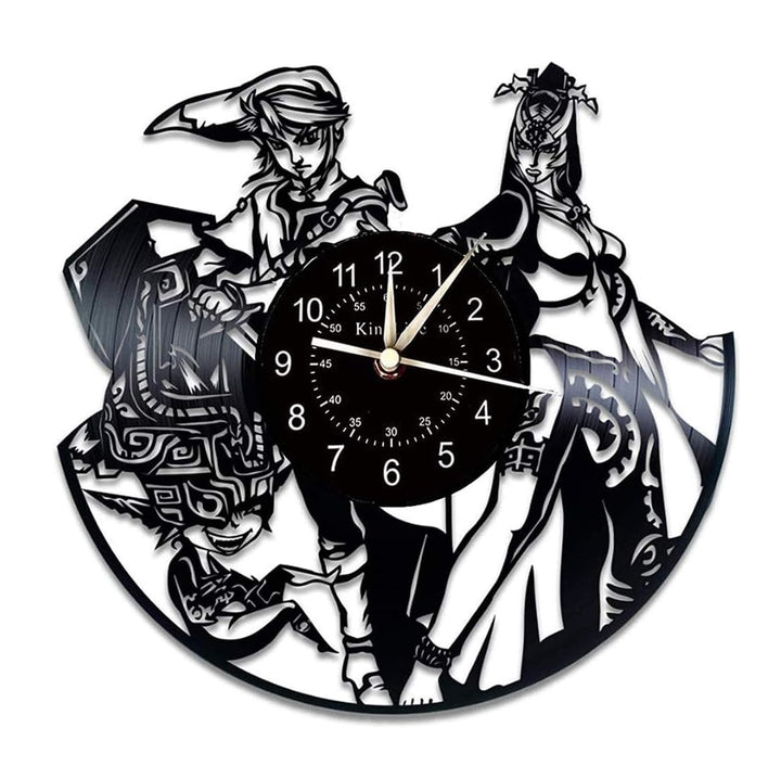 Smotly Vinyl Wanduhr, Zelda Thema Rekord Wanduhr, handgemachte Kunstdekoration zu Hause Wanduhr krea