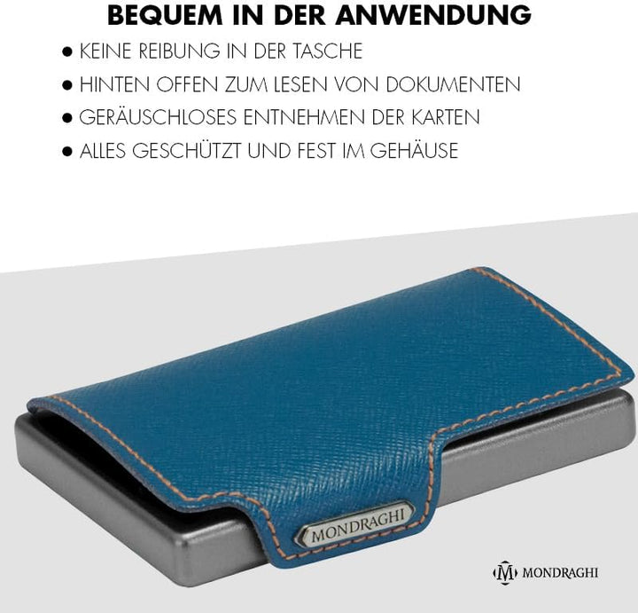 Mondraghi Basic Outlet - Mini-Wallet Ultraleichte Geldbörse mit Narbenleder. Kleiner Geldbeutel mit