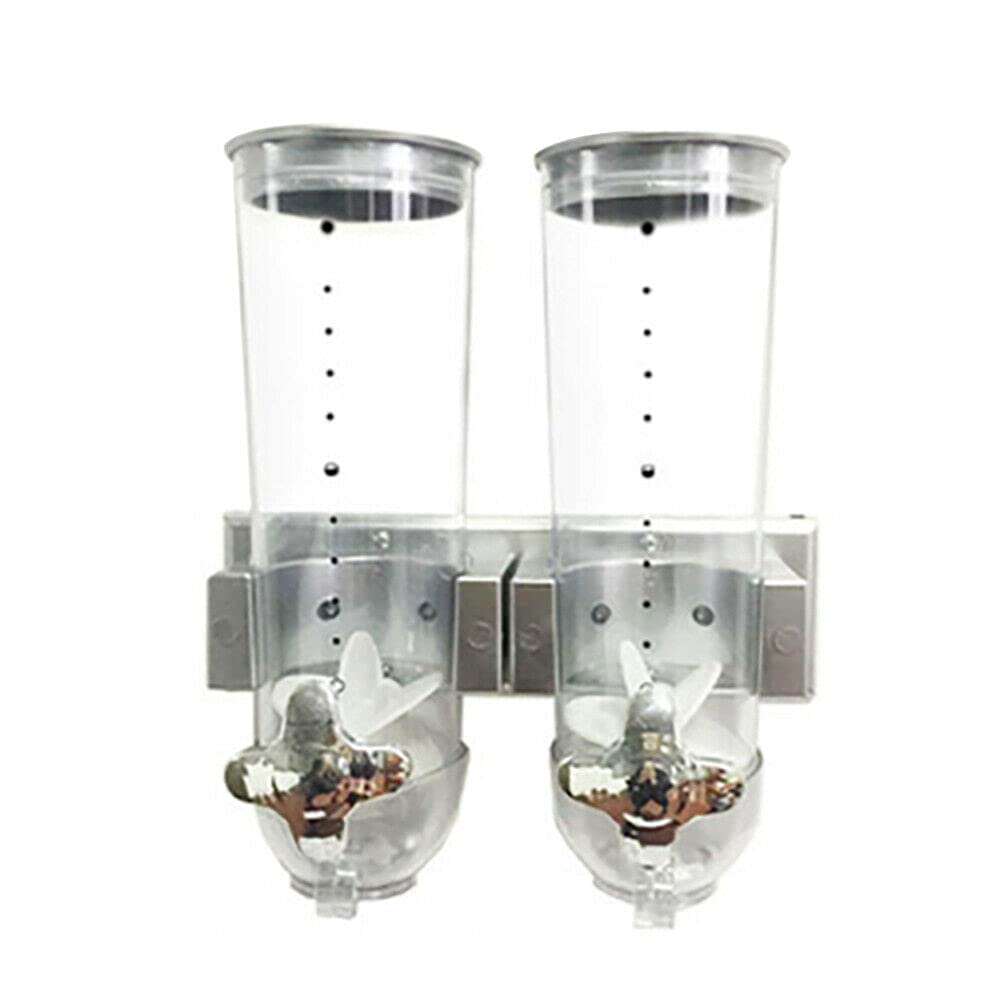 SHZICMY 2 Müslispender, 3L Cerealienspender Wand, Cornflakesspender Doppel-Spender mit Stopfen und T
