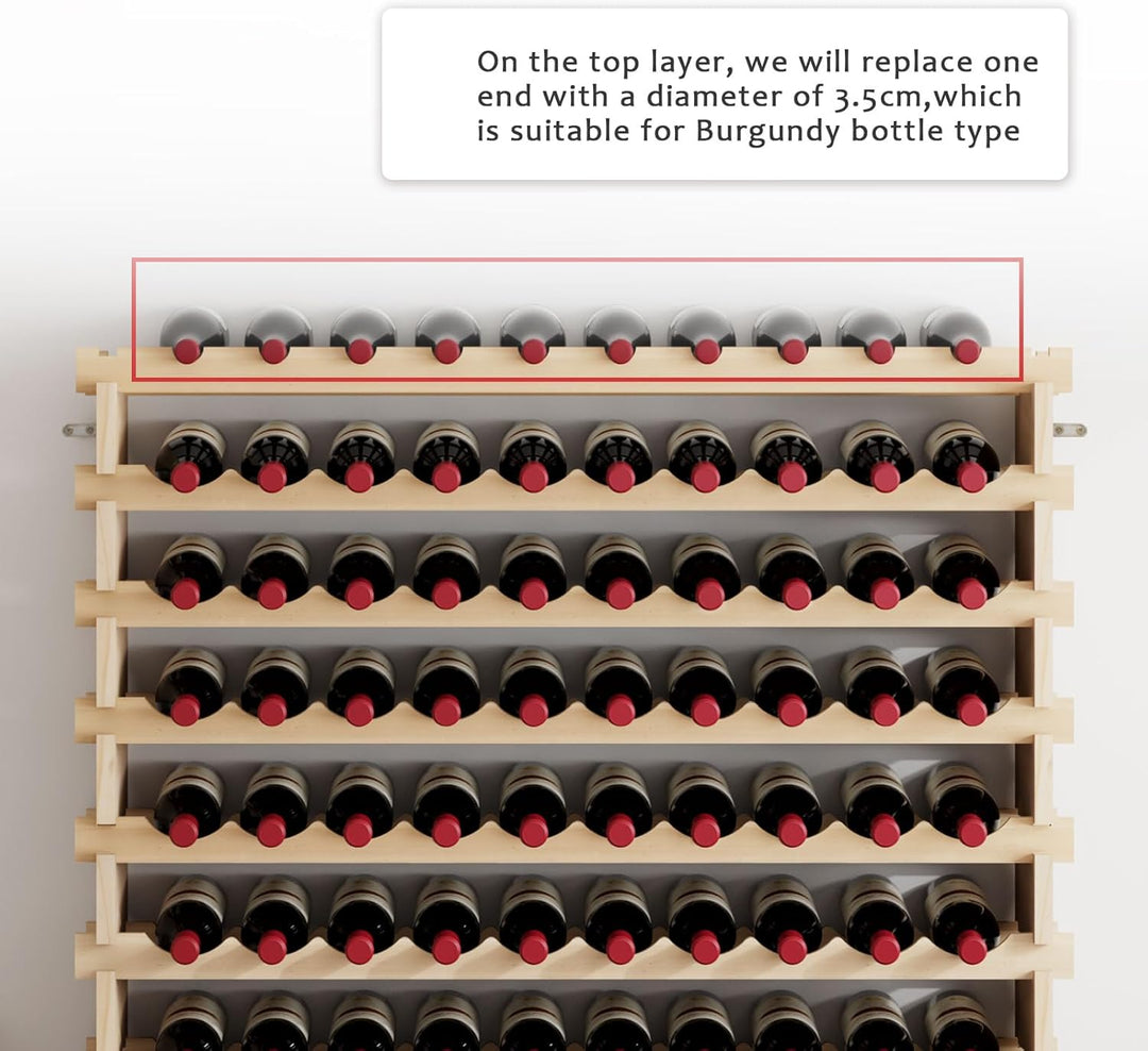 SogesHome Flaschenregal Weinregal Stapelbares Weinregale 10-Tier Weinlagerung für 100 Flaschen Weins