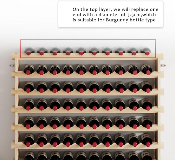 SogesHome Flaschenregal Weinregal Stapelbares Weinregale 10-Tier Weinlagerung für 100 Flaschen Weins
