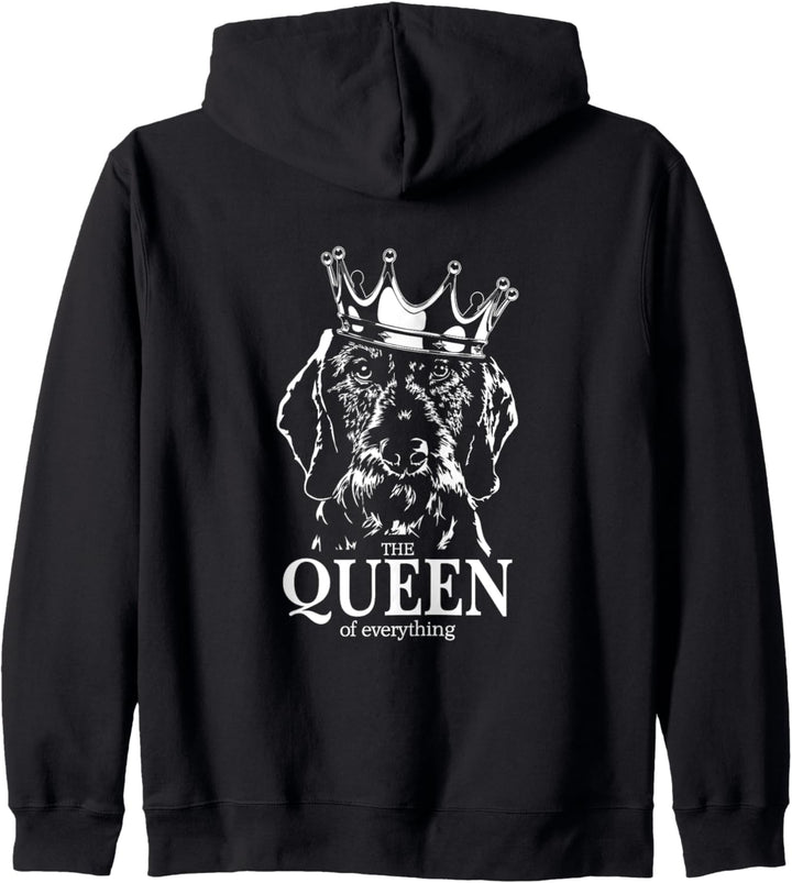 Lustiger Rauhaardackel Queen of everything Hundespruch Hunde Kapuzenjacke