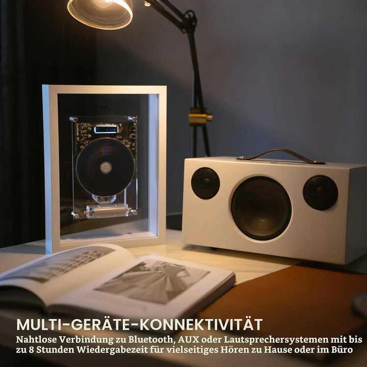 M1 Vertikaler Bluetooth CD-Player, Tragbar, Transparentes Design, Transparenter vertikaler CD-Player