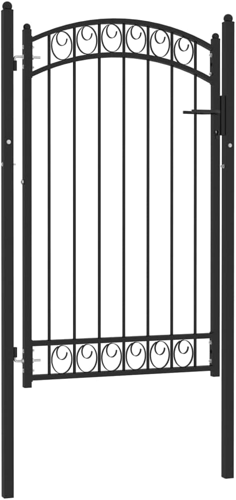 WIFESE 102x200 cm Schwarz Zauntor GartentüR Gartentor Gartenzaun Doppelstabmattenzaun Gartenzaun Kom