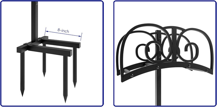 Verbesserter Gartenschlauchhalter mit 4 Spikes – Robuste Wasserschlauchtrommel aus Metall, Schlauch-