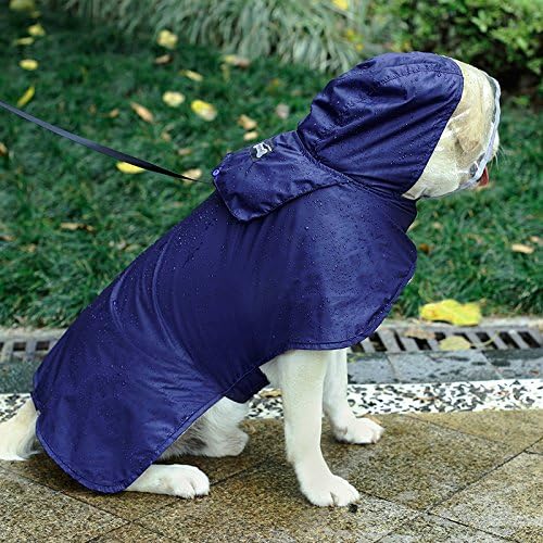 Regenjacke für Hunde, Wasserdichter Hundemantel mit Kapuze，Hundemantel Einstellbar für Kleine, Mitte