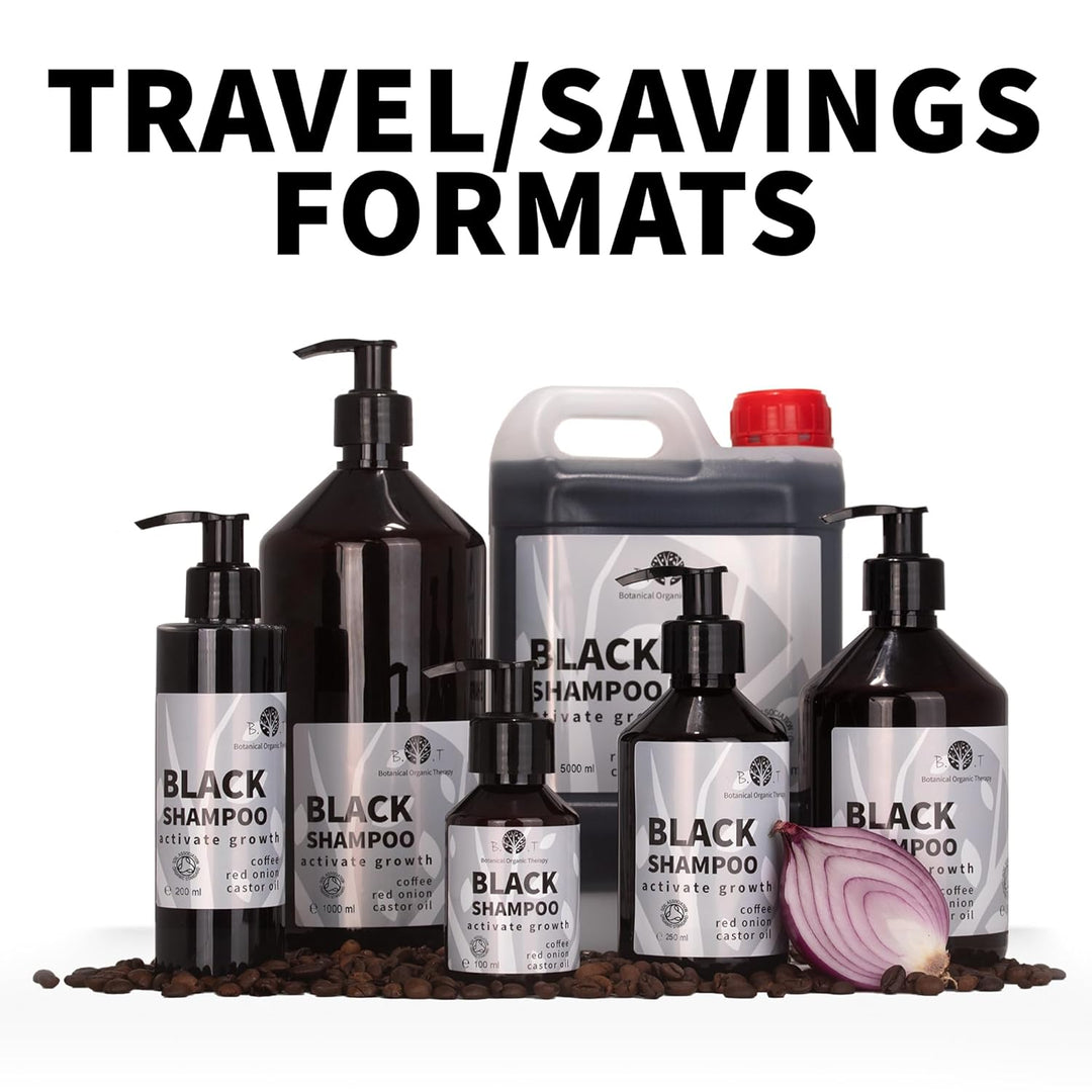 B.O.T cosmetic &amp; wellness - Schwarzes Koffein-Shampoo | Anti-Haarausfall | Förderung Haarwuchs | Ant