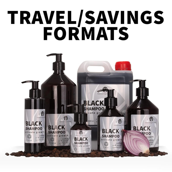 B.O.T cosmetic &amp; wellness - Schwarzes Koffein-Shampoo | Anti-Haarausfall | Förderung Haarwuchs | Ant
