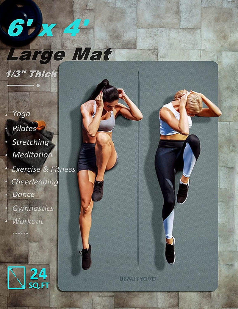 Yogamatte Rutschfest XXL, 183 x 122cm Grosse Yoga Matte, 8mm Extradick Sportmatte Fitnessmatte Rutsc