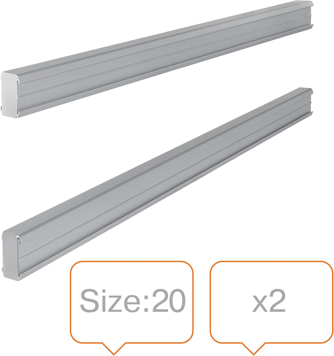 Nobo 1900412 Kartentafel-Zubehör Rahmenprofil für Stecksystem, Index 20, 2 Stück, Index 20