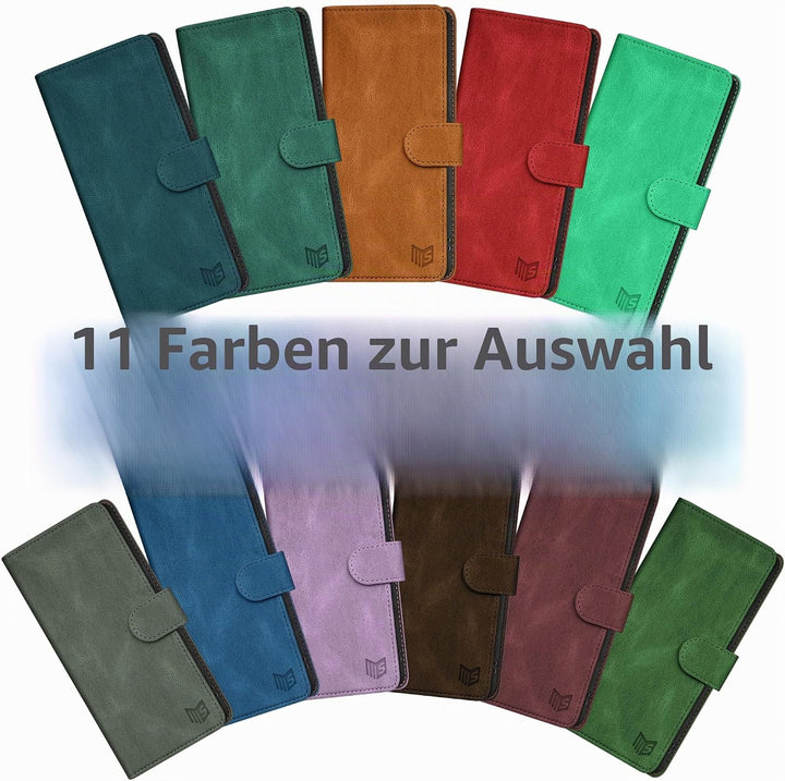 SUANPOT [RFID Schutz für iPhone 14 Pro Max 6.7" Hülle PU Leder Handyhülle Lederhülle Klapphülle Kart