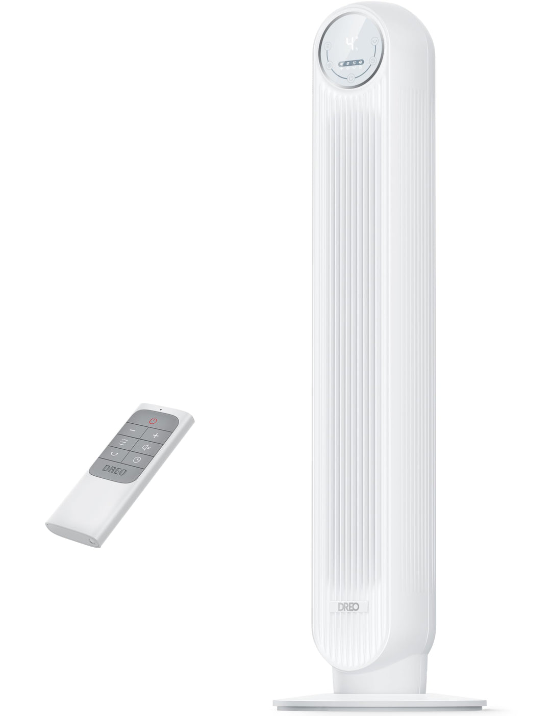 Dreo 28dB Leiser Turmventilator, 7,3m/s Geschwindigkeit 4 Geschwindigstufen 4 Modi 8 Std. Timer 90°