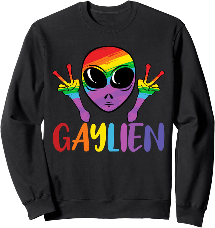 Buntes Alien Gaylien homosexuelles LGBTQ Schwul Lesben Sweatshirt