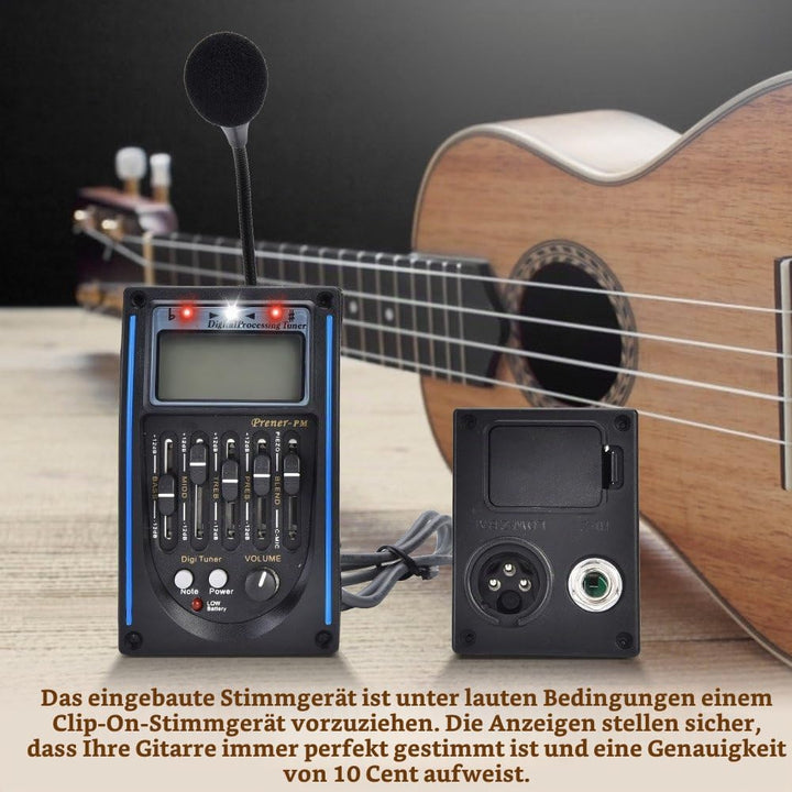 5 Band Tonabnehmer, EQ Equalizer Piezo Digital Tuner Tonabnehmer für Akustikgitarre