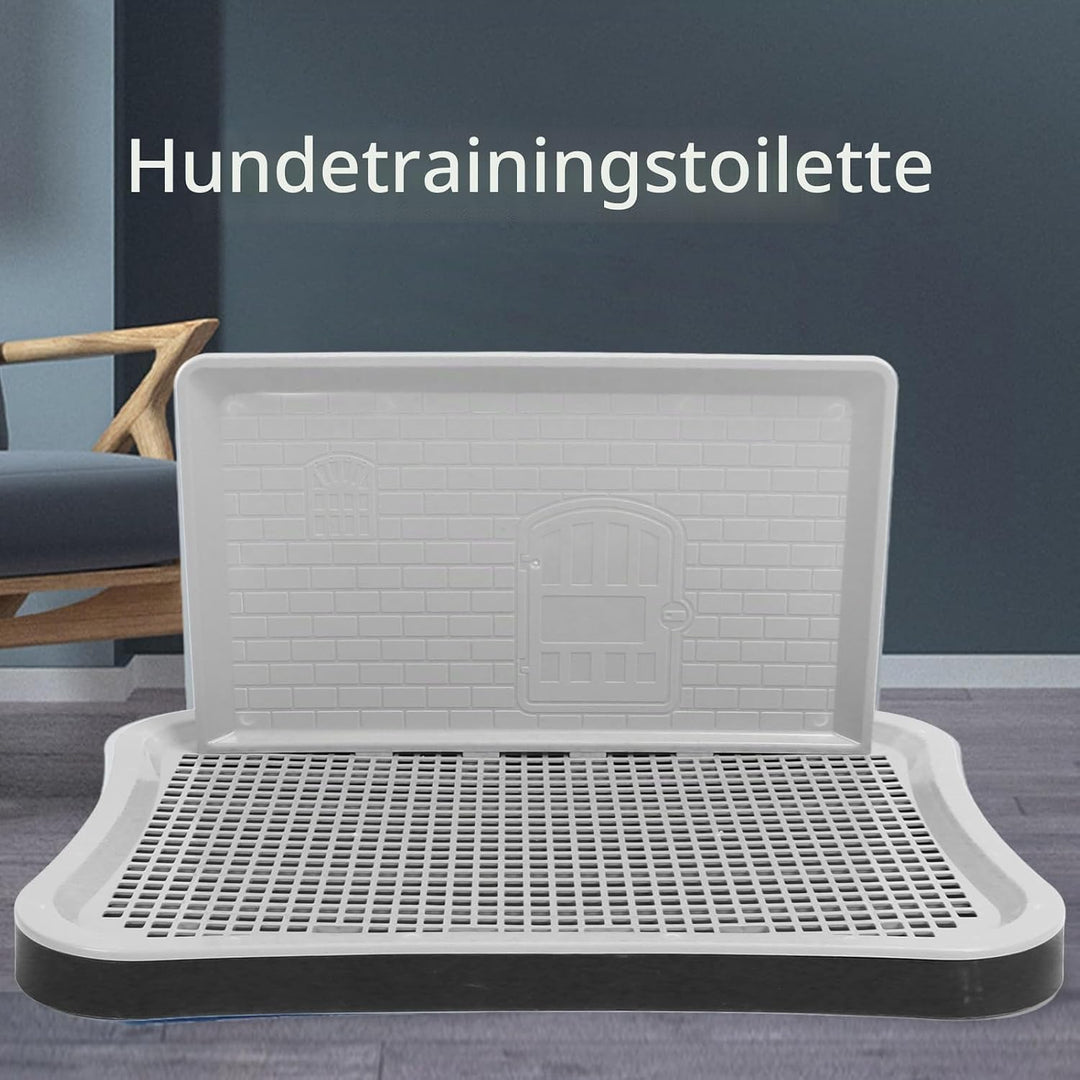 Hundetöpfchen-Toilette mit Abnehmbarer Spritzwand, für den Innenbereich, Netz-Trainingstoilette für