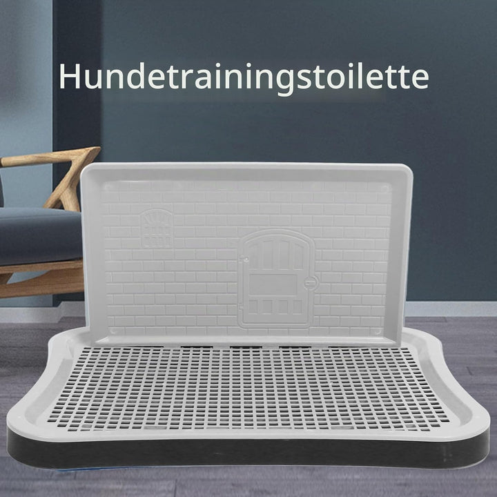 Hundetöpfchen-Toilette mit Abnehmbarer Spritzwand, für den Innenbereich, Netz-Trainingstoilette für