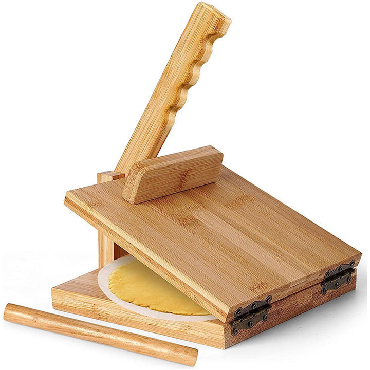 Tortilla-Presse, Holz -Tortilla -Pressemacher, Teigmaschine Handbuch Tortilla Press mit 50 Pergament