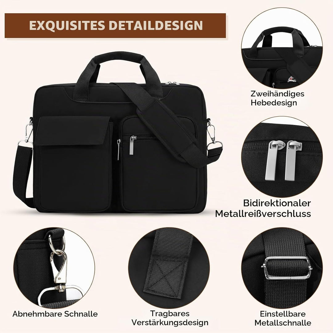 Laptoptasche 15-16,1 Zoll, Laptop Schultertasche, Laptop Umhängetasche Herren, Lehrertasche Gross, A