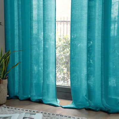 MIULEE 2er Set Voile Vorhang Sheer Leinenvorhang mit Ösen Transparente Unregelmässige Textur Gardine