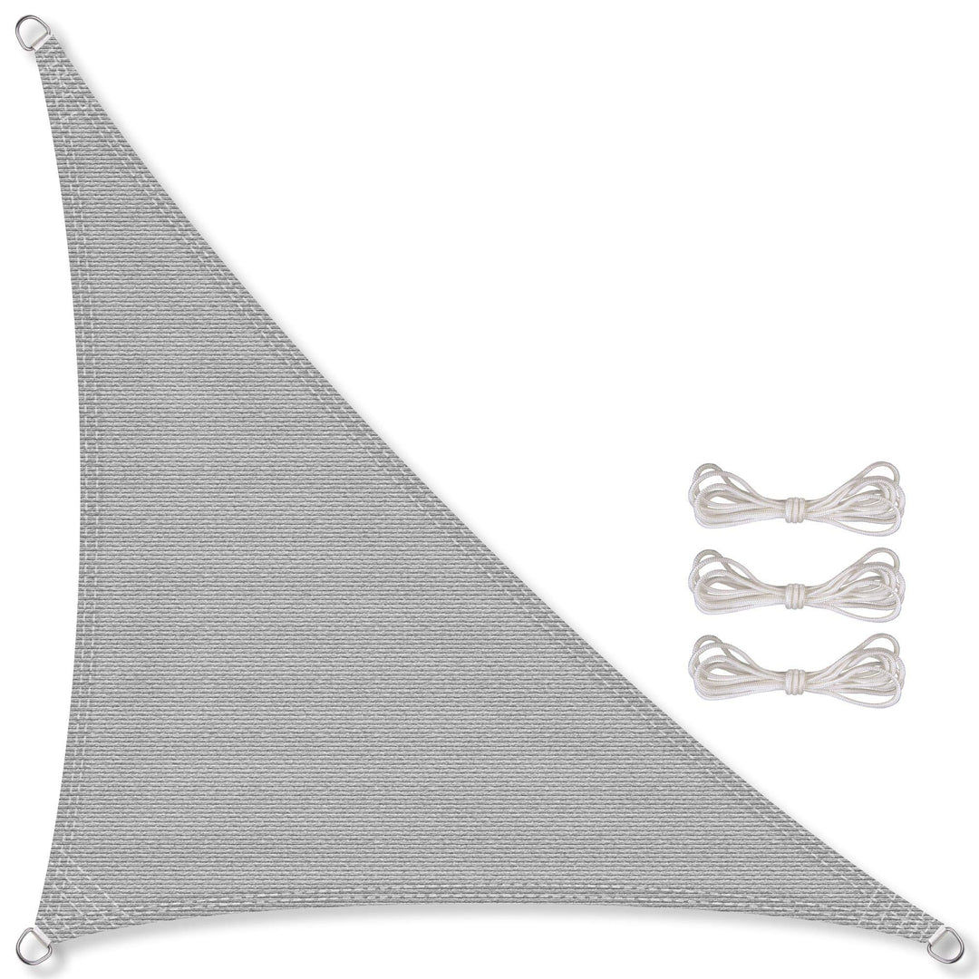 CelinaSun Sonnensegel inkl Befestigungsseile HDPE Basic Dreieck rechtwinklig 3,6 x 3,6 x 5,1 m hellg