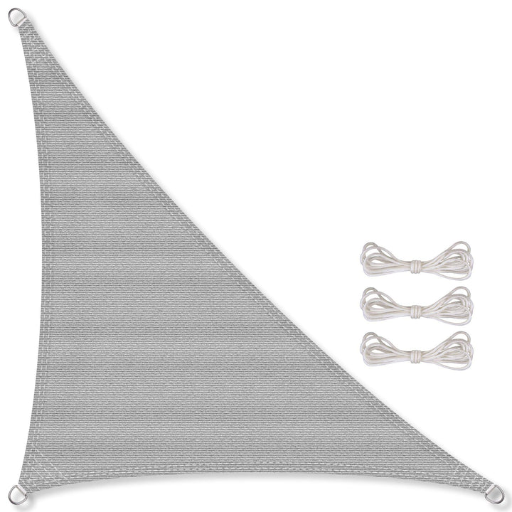 CelinaSun Sonnensegel inkl Befestigungsseile HDPE Basic Dreieck rechtwinklig 3,6 x 3,6 x 5,1 m hellg