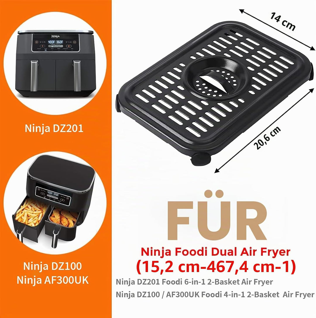 Air Fryer Grillpfanne für Ninja Air Fritteusen, 2 Packungen Ersatz Air Fryer Crisper Plate Grillplat