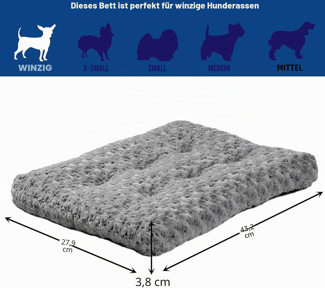 MidWest Homes for Pets Plüsch-Haustierbett QuietTime Deluxe Gray Ombre Swirl in Grösse XXS, maschine