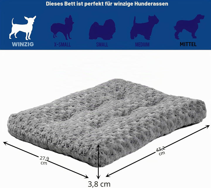 MidWest Homes for Pets Plüsch-Haustierbett QuietTime Deluxe Gray Ombre Swirl in Grösse XXS, maschine