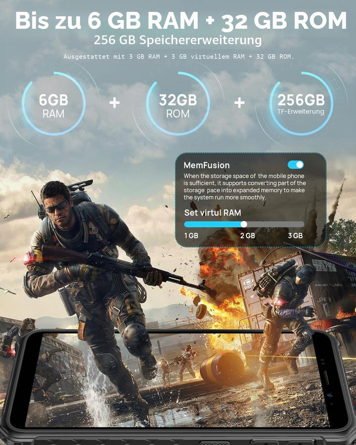 Ulefone Armor X12 Outdoor Smartphone Android 13 Go 6GB + 32GB/256GB SD 4860mAh 5,45'' HD+ 13MP+8MP I