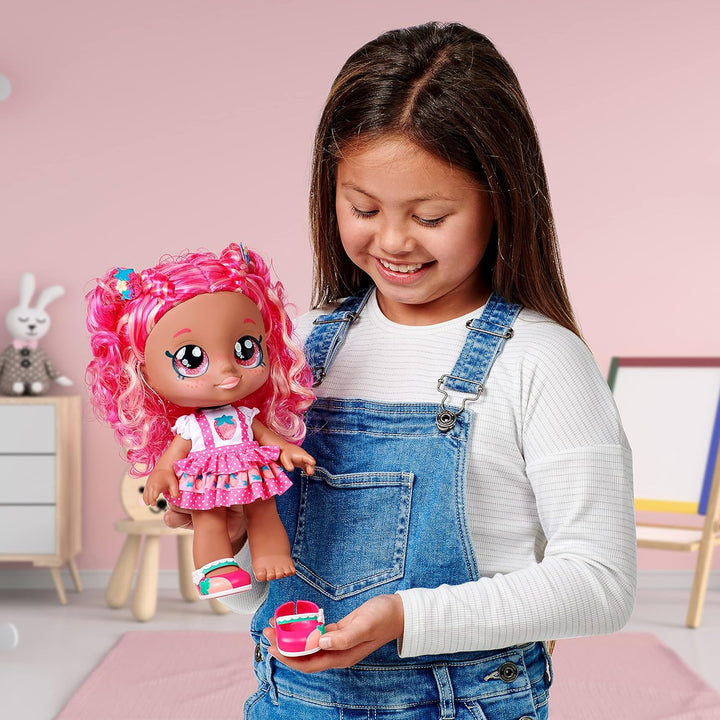 Kindi Kids Berri D'Lish Strawberry Blossom Scented Big Sister Official 10 Inch Toddler Doll with Bob
