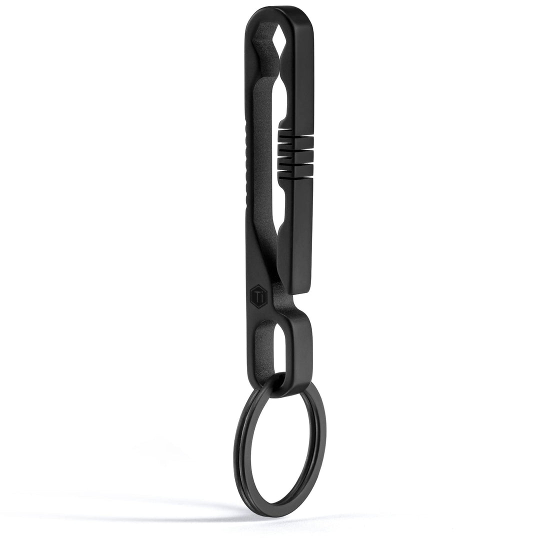 KeyUnity KM07 Titan-Schlüsselanhänger, Taschenclip, 2-in-1-Schlüsselringhalter für Gürtel mit Sechsk