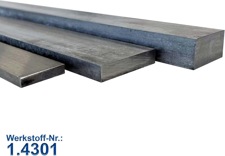 Blech + Profil Edelstahl Flacheisen blank gezogen 1.4301 100x30mm V2A Vollmaterial 1500mm / 150cm 10