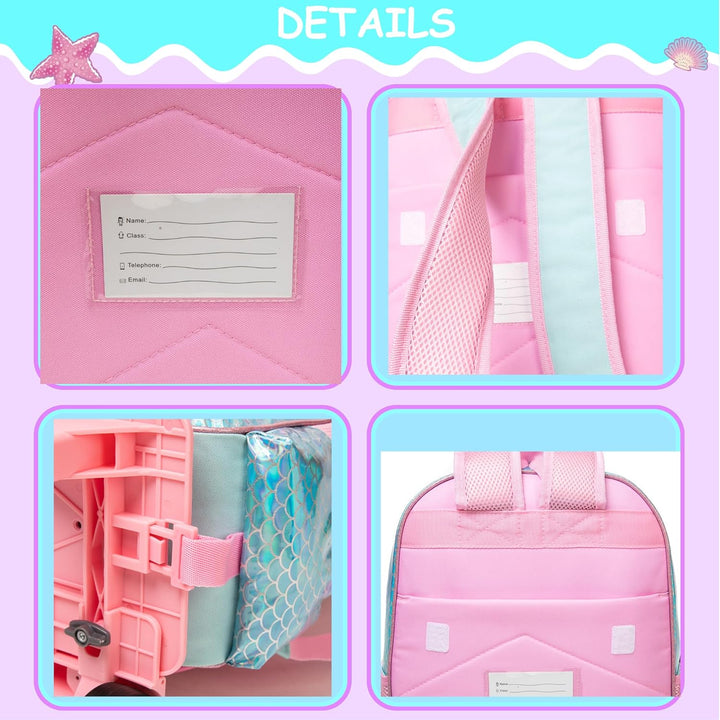 HTgroce Schulranzen Trolley Mädchen Kindertrolley Niedlich Rucksack Kinderkoffer Rucksack School Tro