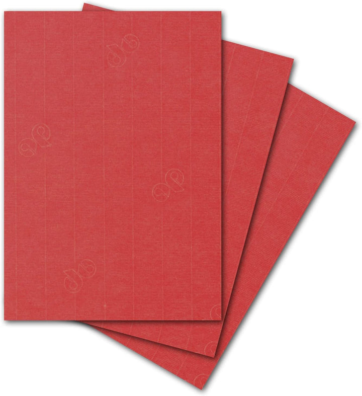 ARTOZ 50x Bastelpapier Bastelkarton - Rot- DIN A4 297 x 210 mm - Edle Egoutteur-Rippung - Hochwertig