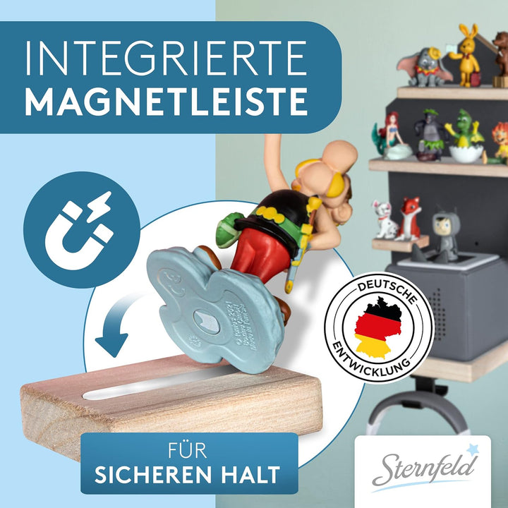 STERNFELD Magnetisches Nachhaltiges Tonie Regal für Hörfiguren - Vormontiertes Toniebox Regal - [43x