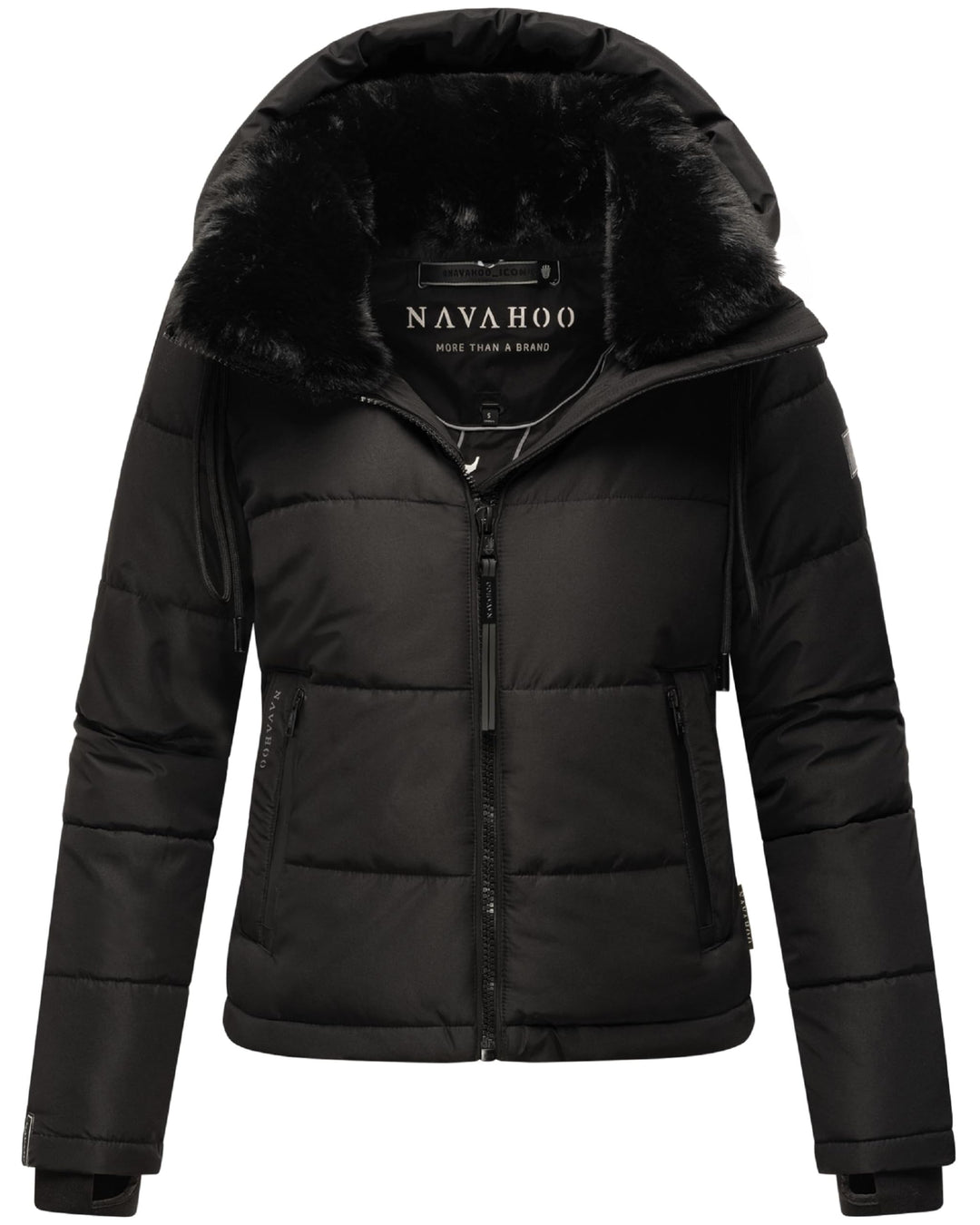 Navahoo Damen Winterjacke Steppjacke warm mit Abnehmbarer Kapuze und Kunstfellkragen Mit Liebe XIV X