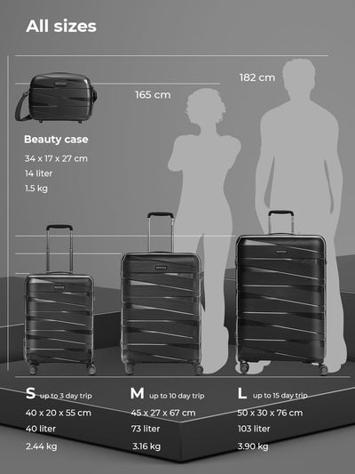 REDOLZ Hartschalen Kabinen-Koffer | Kleiner Trolley 40 x 20 x 55 cm aus hochwertigem, leichtem Polyp