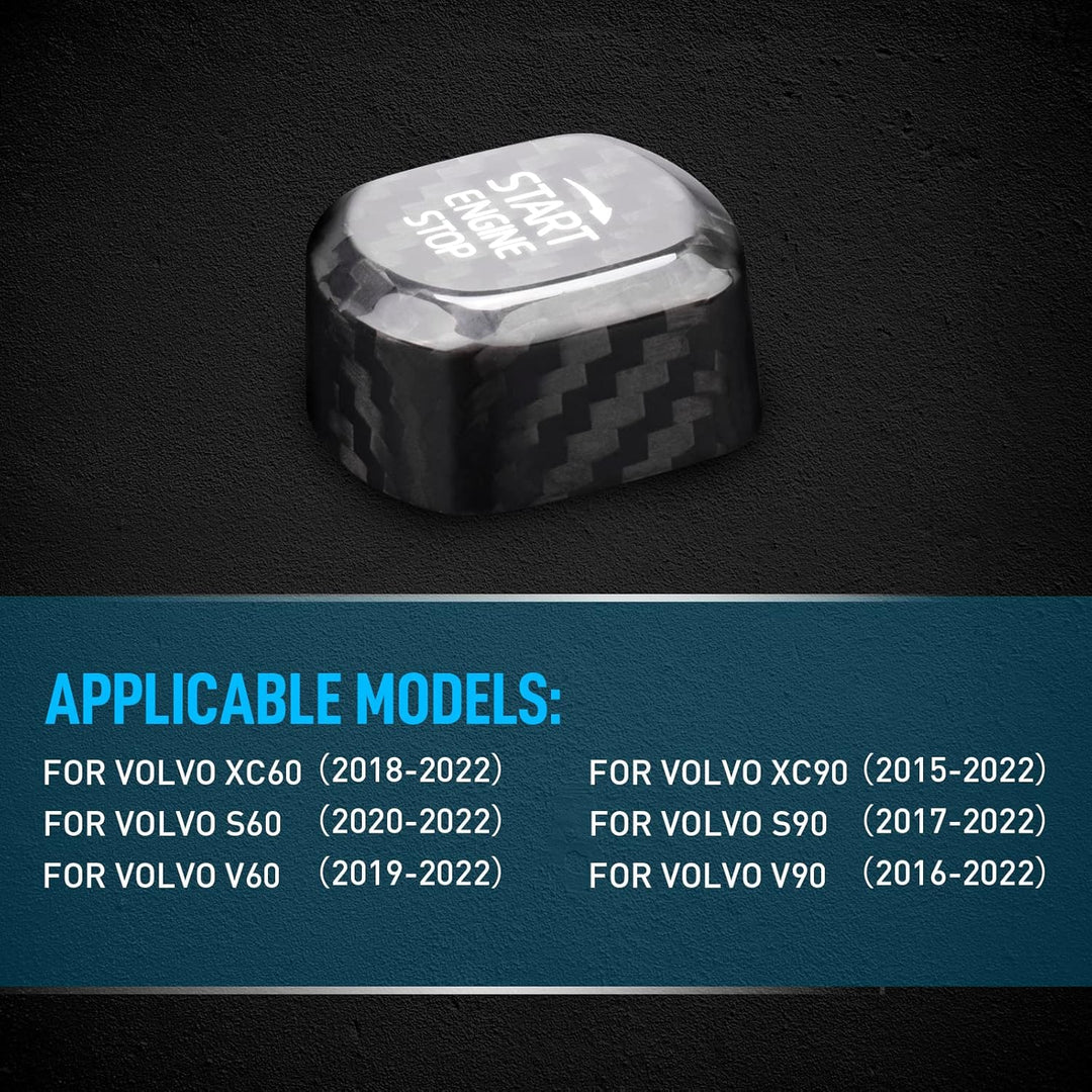 KUNGKIC Kohlefaser Auto-Motor-Start-Stopp-Schalter Carbon Fiber Engine Start Button accessories für