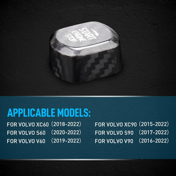 KUNGKIC Kohlefaser Auto-Motor-Start-Stopp-Schalter Carbon Fiber Engine Start Button accessories für