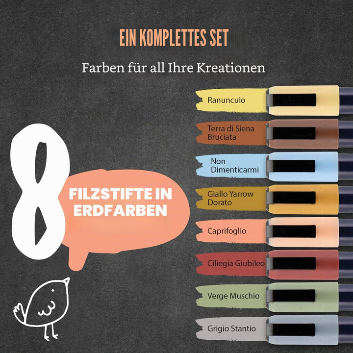 Securit BL-SMA100-V4-COL Kreidemarker (Strichstärke ca. 2 - 6 mm) 8er Set farbig sortiert erdfarben,