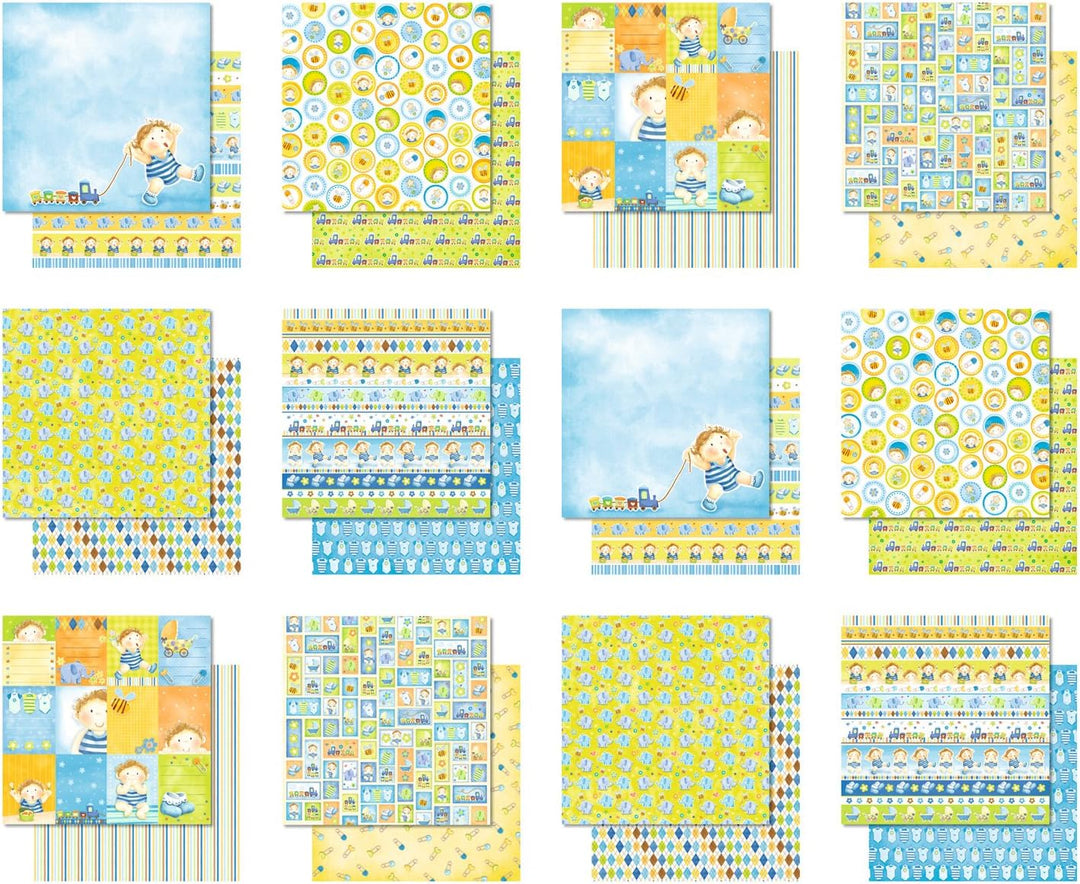 Ursus 71630099 - Premium Glitter Scrapbook paper Block, Version 7, ca. 30,5 x 30,5 cm, 190 g/qm, 12