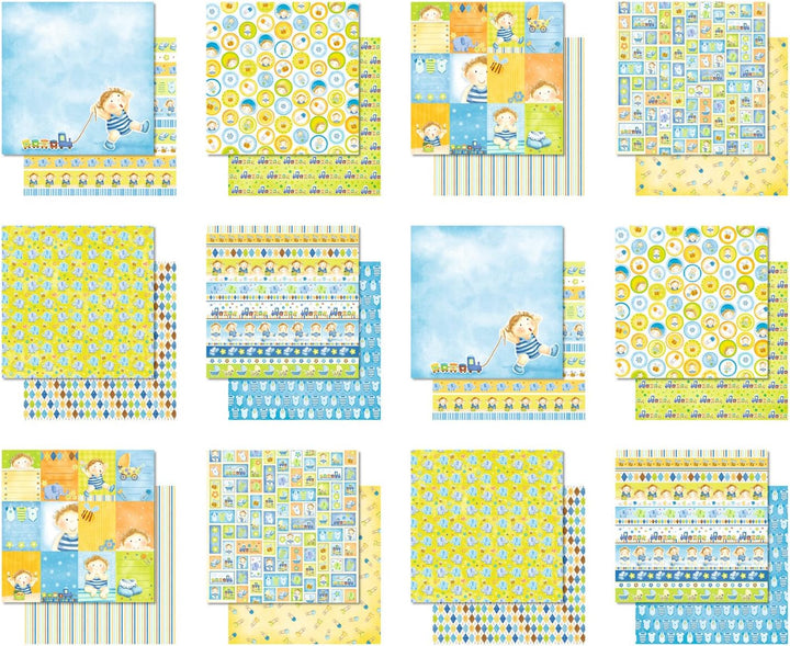 Ursus 71630099 - Premium Glitter Scrapbook paper Block, Version 7, ca. 30,5 x 30,5 cm, 190 g/qm, 12