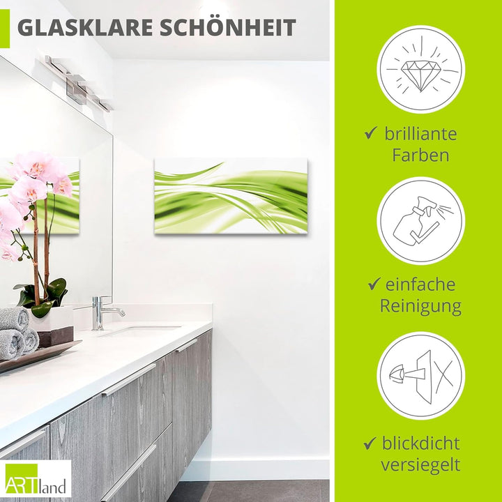 ARTland Glasbilder Wandbild Glas Bild einteilig 60x30 cm Querformat Moderne Kunst Abstrakt Modern Ra