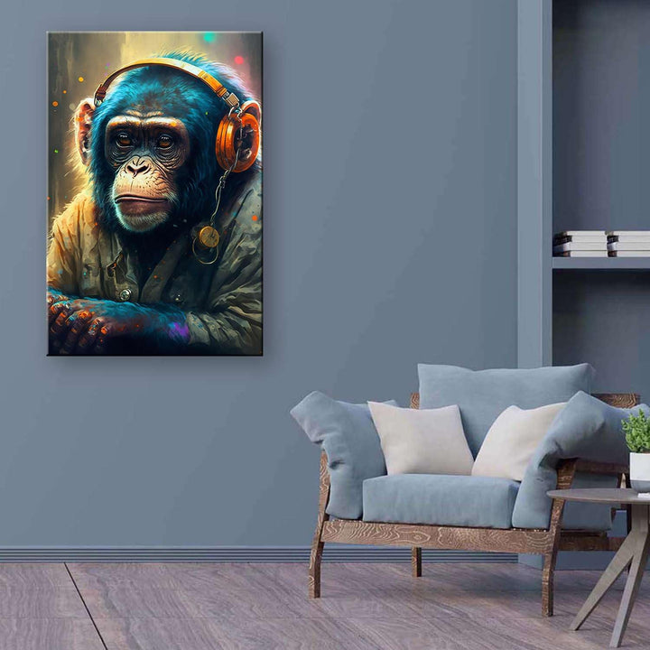 Startonight Leinwand Wandkunst – Musik Bunter Affe – Kunstwerk Fertig zum Aufhängen für Wohnzimmer G