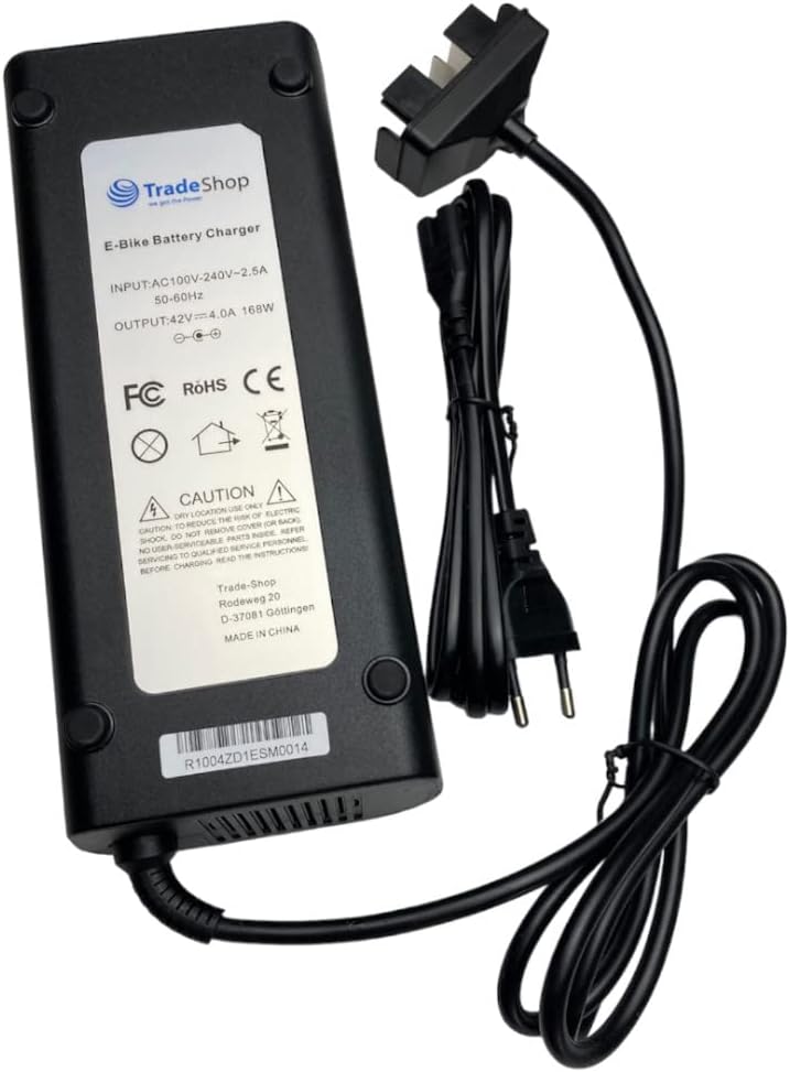 Trade-Shop Netzteil Ladegerät Ladekabel 42V 4A kompatibel mit Bosch Power Pack 400 ClassicLine EBike