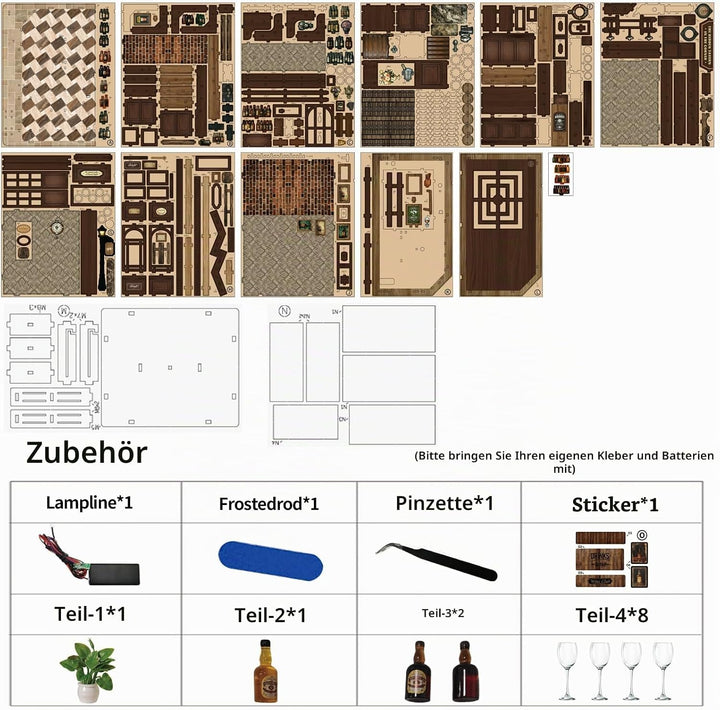 Book Nook Kit, DIY Miniatur Haus Puppenhaus Bausatz Bücherregal Deko für Jugendliche und Erwachsene（