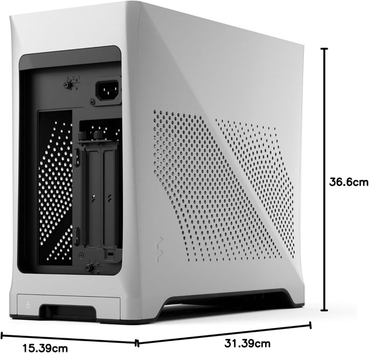 Fractal Design Era 2 ITX PC Case in Silver - Sleek Anodized Aluminum, Solid Walnut Top, Supports 3-S