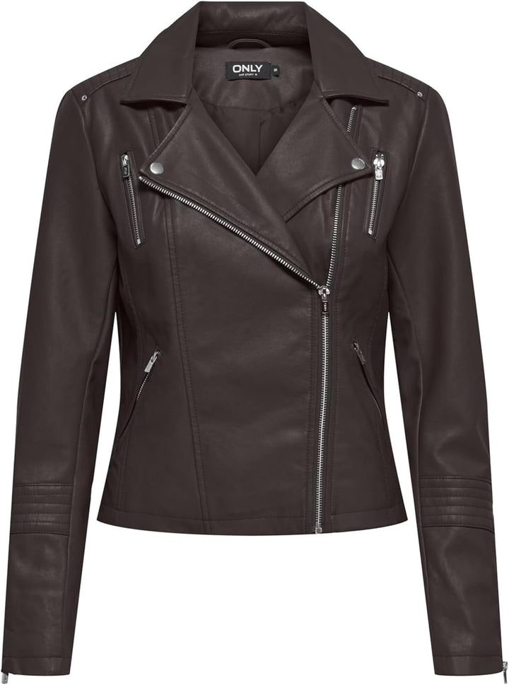 ONLY Female Kunstlederjacke ONLGEMMA Kunstlederjacke 38 Chocolate Torte, 38 Chocolate Torte