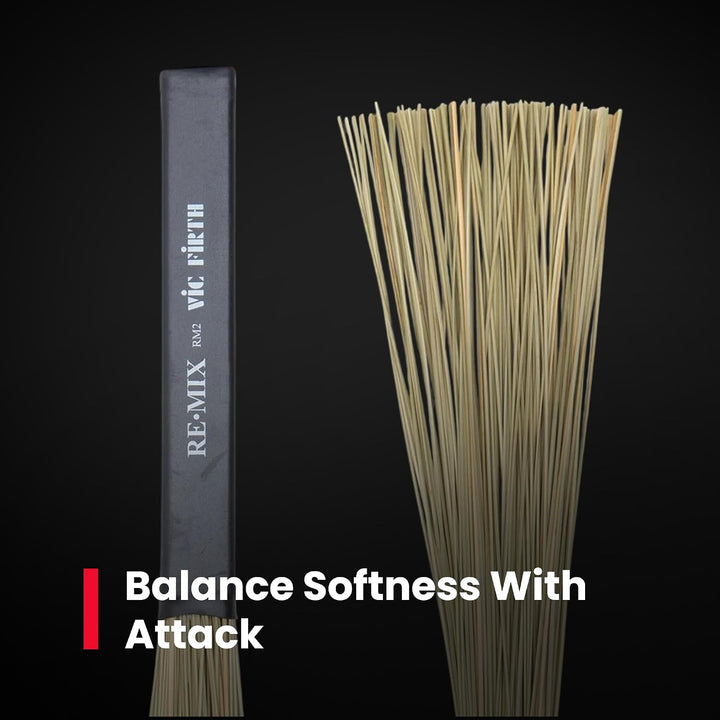 Vic Firth REˑMIX Brushes - African Grass - Medium Soft RM2 - Afrikanisches Gras, RM2 - Afrikanisches