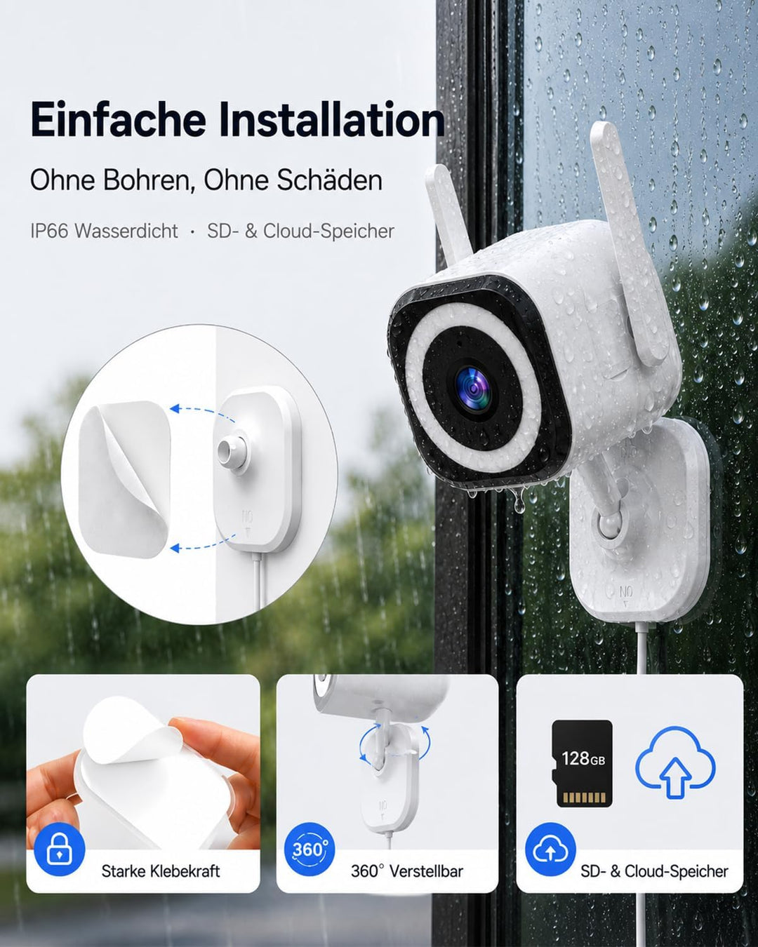 2K 5G Überwachungskamera Aussen Innen, Indoor Kamera Überwachung für Baby Monitor, Haustierkamera, Ä